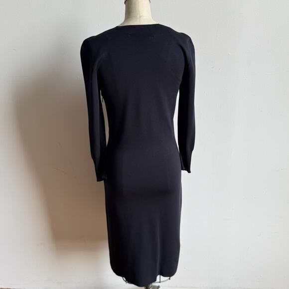 Vintage AKRIS for Bergdorf Goodman Silk Knit Knee Length Ribbon Dress - Picture 4 of 12